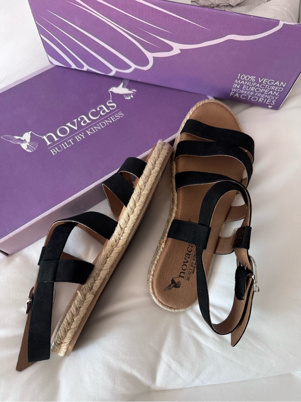 Black Espadrille-Style Strappy Sandals for Women